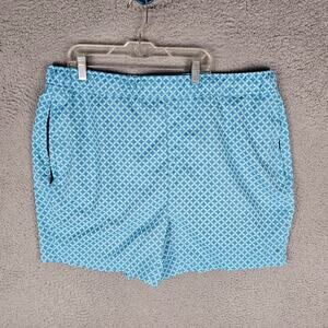 Mack‎ Weldon Wave Runner Swim Trunks Mens 2XL Blue Geometric-Print 6" Inseam